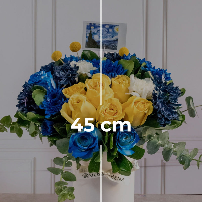 Noche Estrellada - Rosa Amarilla, Rosa Azul, Clavel y Moreliana