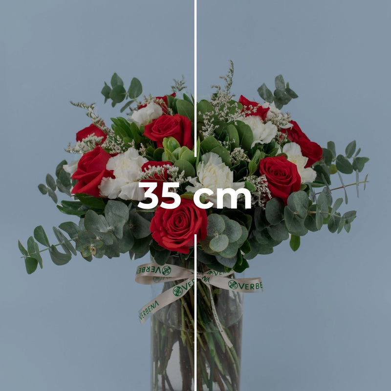 Bouquet TECHO - Clavel Blanco y Rosa Roja