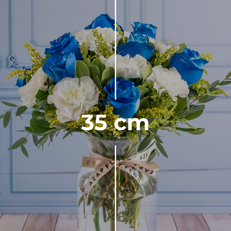 Océano - Rosa Azul, Clavel Blanco y Solidago