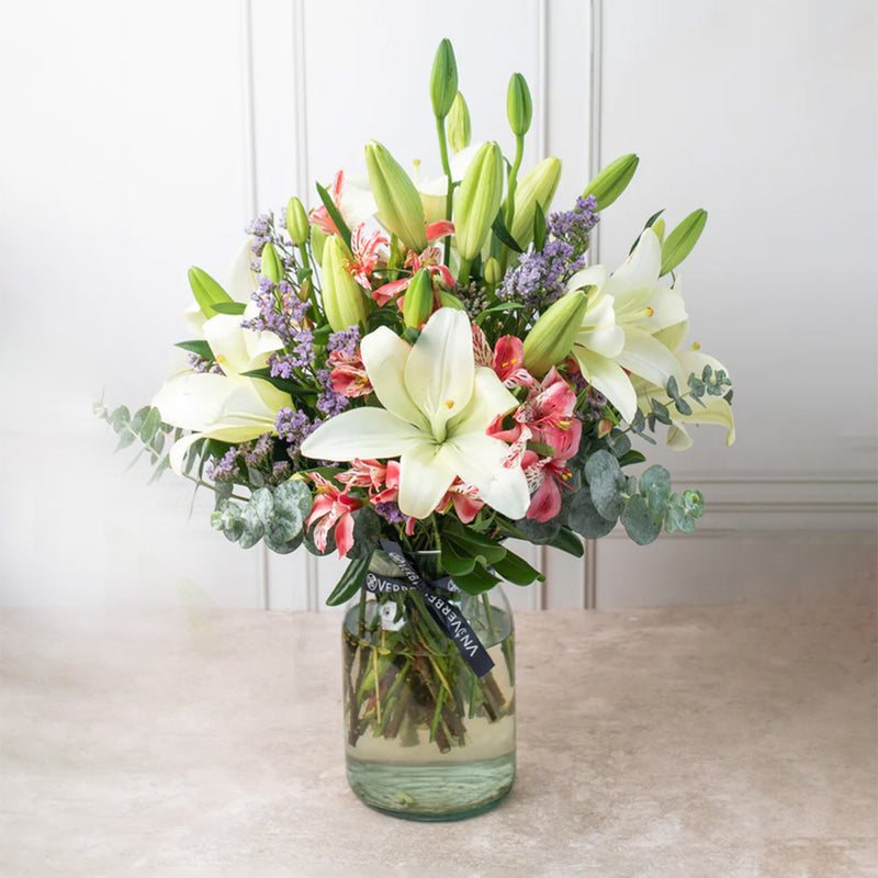 Algodón Flores - Lilium Blanca