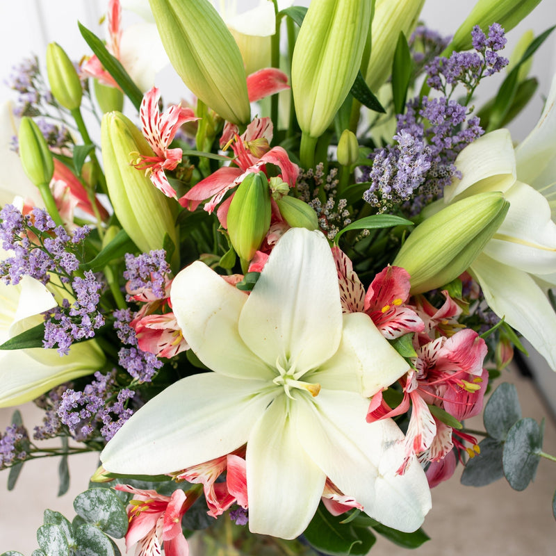 Algodón Flores - Lilium Blanca