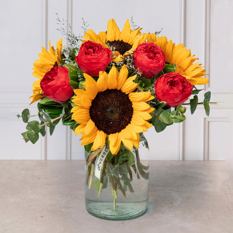 Encanto - Peonia Roja y Girasol
