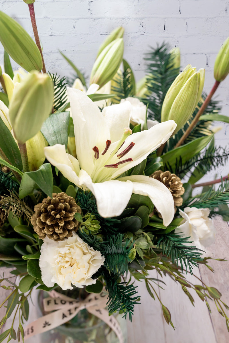 Copos de Nieve - Lilium Blanca y Clavel Blanco