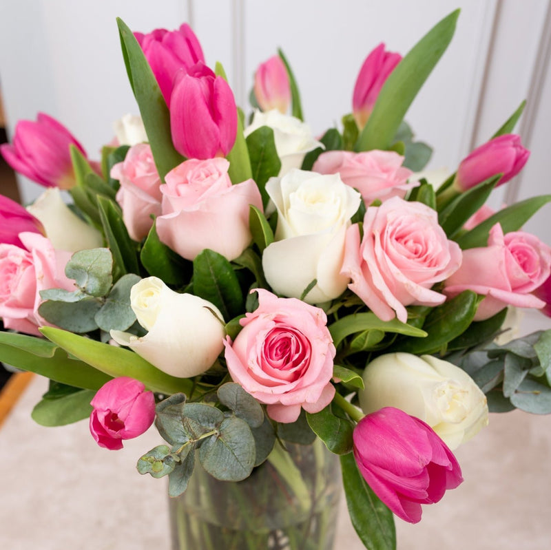 Rosa Holandesa - Tulipán, Rosa Blanca y Rosa Clarita M